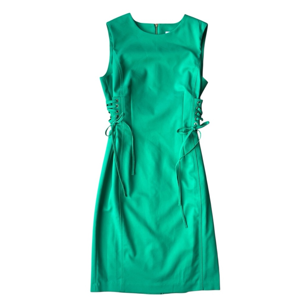 NWOT Calvin Klein Side Lace-Up Corset Sheath  Dress Size 6 Kelly Green
